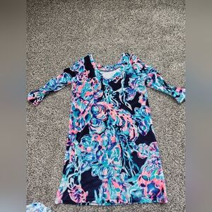 Lilly Pulitzer Velour Floral Kids Dress - Size L 8-10
